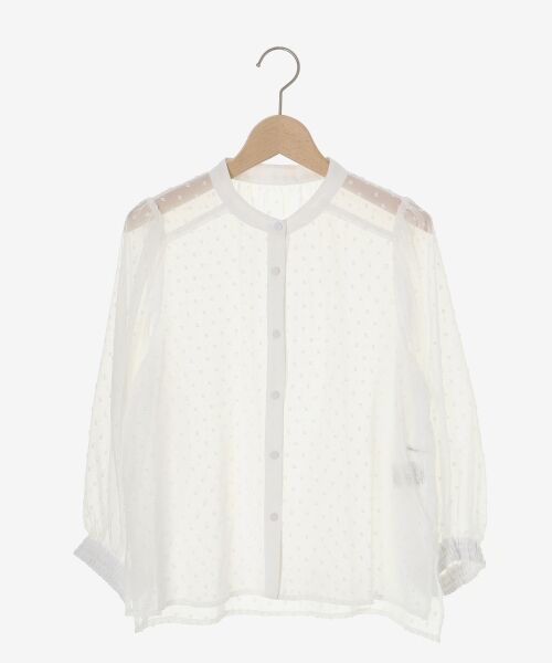 le.coeur blanc / ルクールブラン シャツ・ブラウス | ドットシアーギャザーブラウス | 詳細1