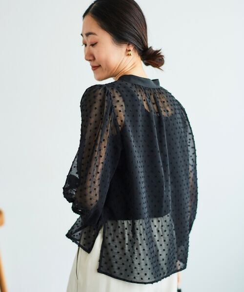 le.coeur blanc / ルクールブラン シャツ・ブラウス | ドットシアーギャザーブラウス | 詳細19