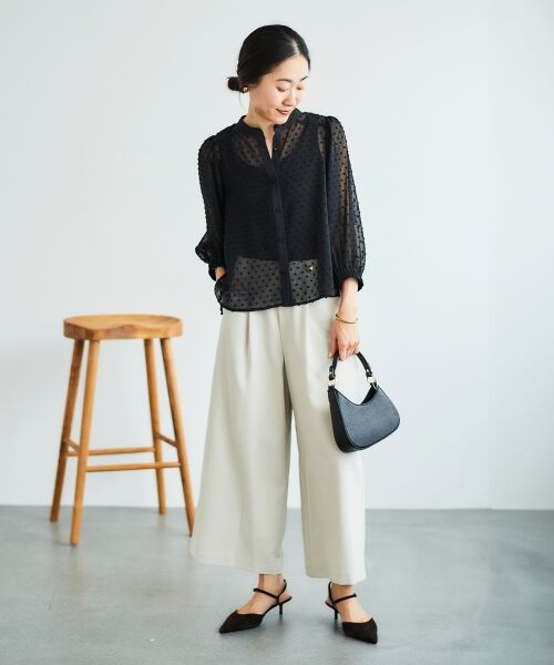 le.coeur blanc / ルクールブラン シャツ・ブラウス | ドットシアーギャザーブラウス | 詳細21