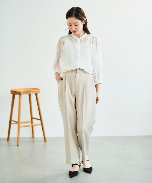 le.coeur blanc / ルクールブラン シャツ・ブラウス | ドットシアーギャザーブラウス | 詳細6