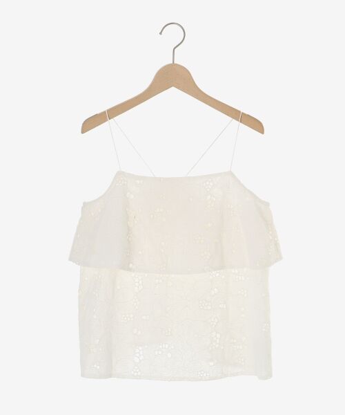 le.coeur blanc / ルクールブラン キャミソール・チューブトップ | 《手洗い可能》カットワークレースキャミブラウス | 詳細1