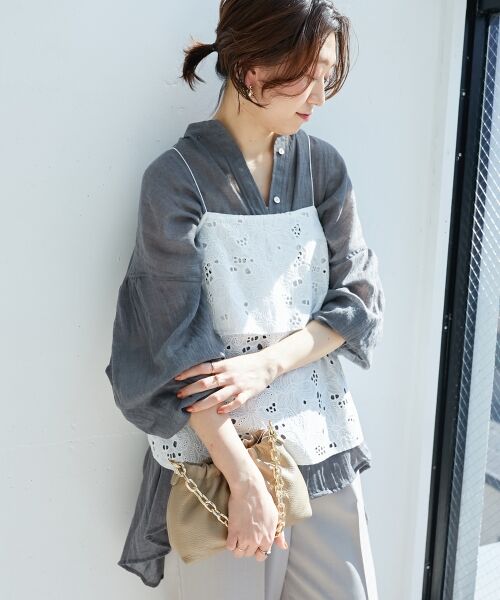 le.coeur blanc / ルクールブラン キャミソール・チューブトップ | 《手洗い可能》カットワークレースキャミブラウス | 詳細13