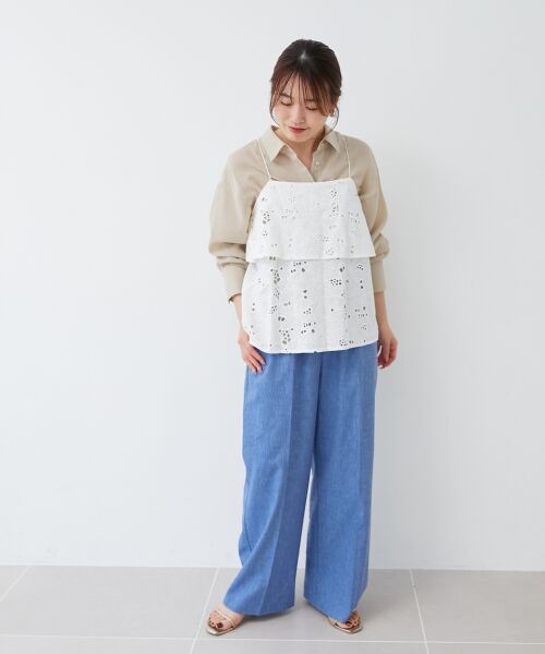 le.coeur blanc / ルクールブラン キャミソール・チューブトップ | 《手洗い可能》カットワークレースキャミブラウス | 詳細19