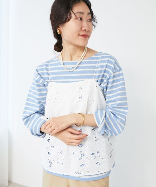 le.coeur blanc / ルクールブラン キャミソール・チューブトップ | 《手洗い可能》カットワークレースキャミブラウス | 詳細2