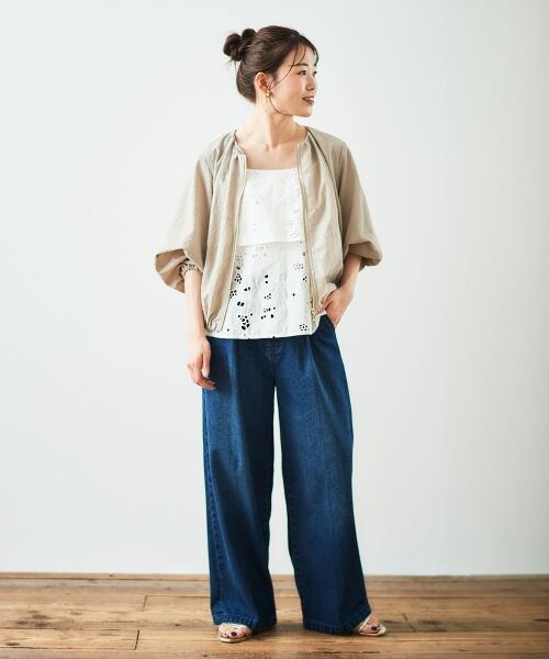 le.coeur blanc / ルクールブラン キャミソール・チューブトップ | 《手洗い可能》カットワークレースキャミブラウス | 詳細22