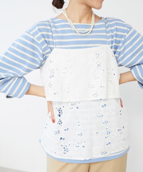 le.coeur blanc / ルクールブラン キャミソール・チューブトップ | 《手洗い可能》カットワークレースキャミブラウス | 詳細3