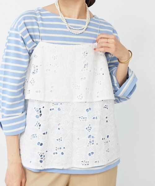 le.coeur blanc / ルクールブラン キャミソール・チューブトップ | 《手洗い可能》カットワークレースキャミブラウス | 詳細4