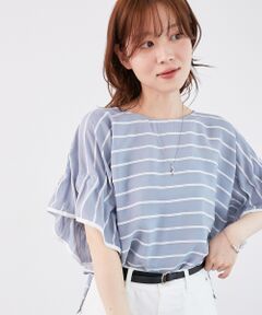 le.coeur blanc / ルクールブラン シャツ・ブラウス | 《手洗い可能》ドビーボーダーギャザーブラウス