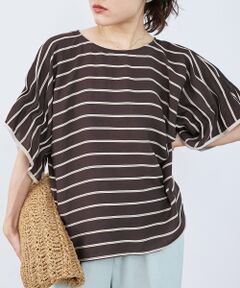 le.coeur blanc / ルクールブラン シャツ・ブラウス | 《手洗い可能》ドビーボーダーギャザーブラウス