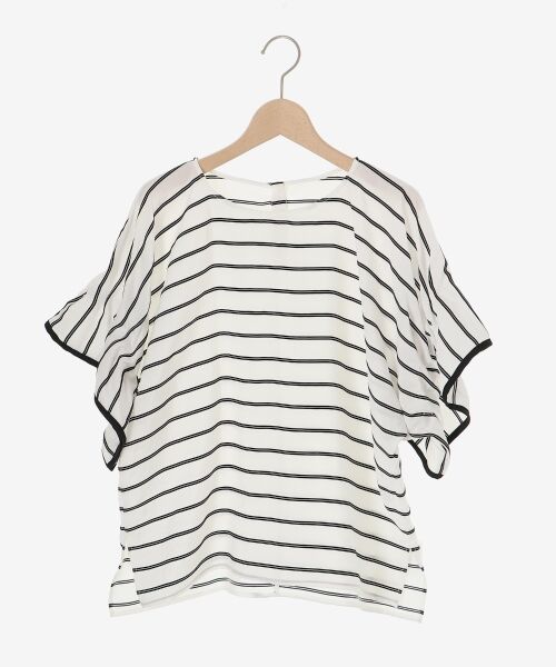 le.coeur blanc / ルクールブラン シャツ・ブラウス | 《手洗い可能》ドビーボーダーギャザーブラウス | 詳細1