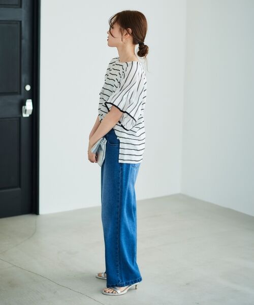 le.coeur blanc / ルクールブラン シャツ・ブラウス | 《手洗い可能》ドビーボーダーギャザーブラウス | 詳細12