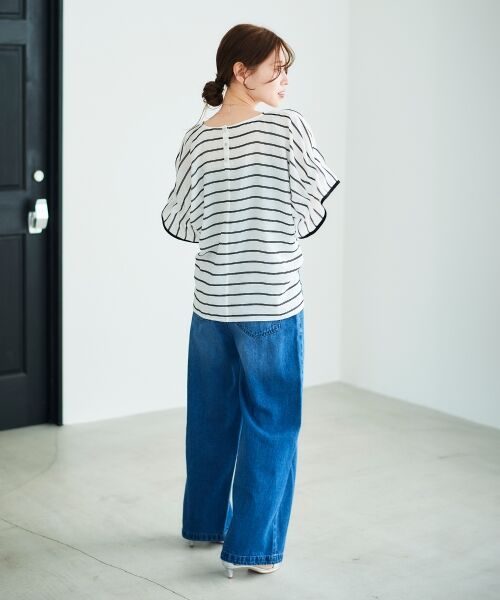 le.coeur blanc / ルクールブラン シャツ・ブラウス | 《手洗い可能》ドビーボーダーギャザーブラウス | 詳細13