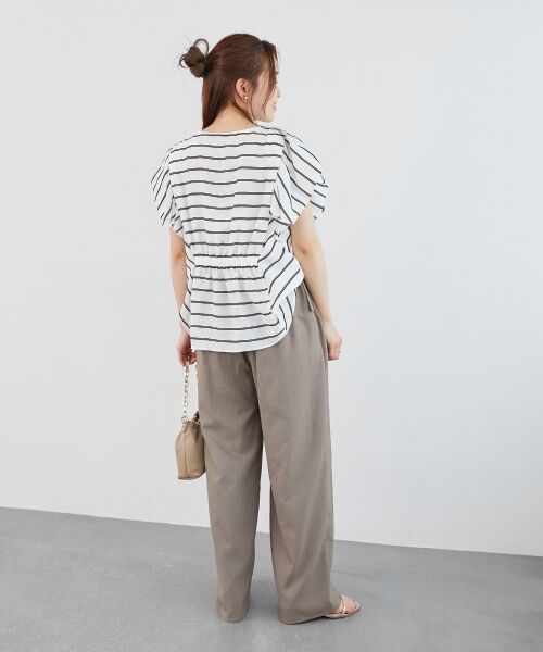 le.coeur blanc / ルクールブラン シャツ・ブラウス | 《手洗い可能》ドビーボーダーギャザーブラウス | 詳細18