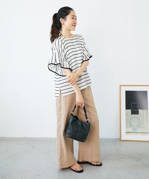 le.coeur blanc / ルクールブラン シャツ・ブラウス | 《手洗い可能》ドビーボーダーギャザーブラウス | 詳細19