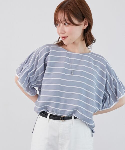 le.coeur blanc / ルクールブラン シャツ・ブラウス | 《手洗い可能》ドビーボーダーギャザーブラウス | 詳細22