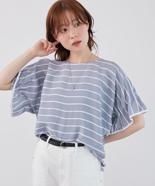 le.coeur blanc / ルクールブラン シャツ・ブラウス | 《手洗い可能》ドビーボーダーギャザーブラウス | 詳細23