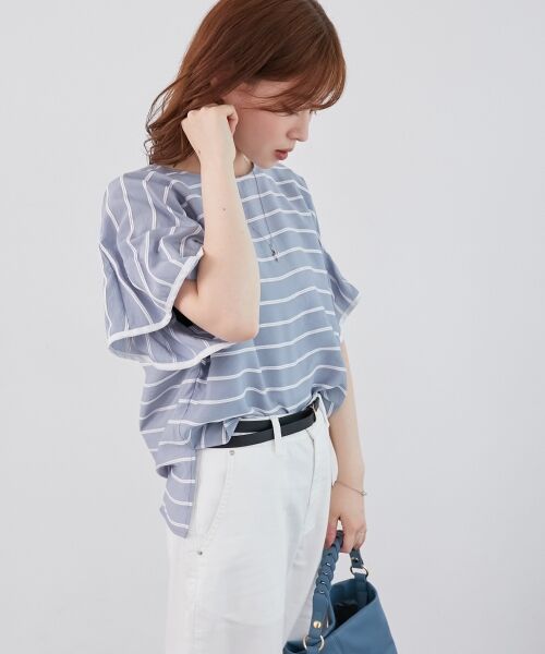 le.coeur blanc / ルクールブラン シャツ・ブラウス | 《手洗い可能》ドビーボーダーギャザーブラウス | 詳細24