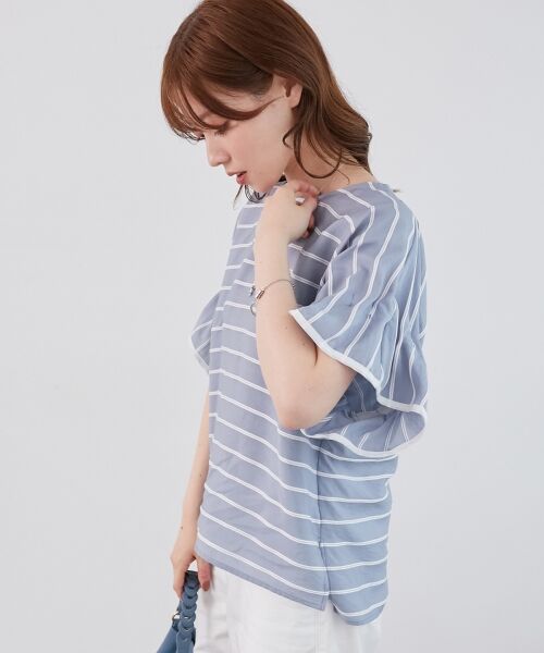 le.coeur blanc / ルクールブラン シャツ・ブラウス | 《手洗い可能》ドビーボーダーギャザーブラウス | 詳細25