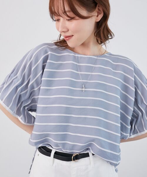 le.coeur blanc / ルクールブラン シャツ・ブラウス | 《手洗い可能》ドビーボーダーギャザーブラウス | 詳細27