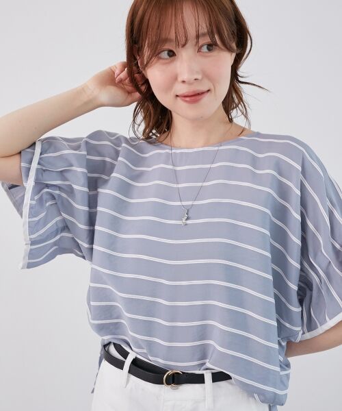 le.coeur blanc / ルクールブラン シャツ・ブラウス | 《手洗い可能》ドビーボーダーギャザーブラウス | 詳細28