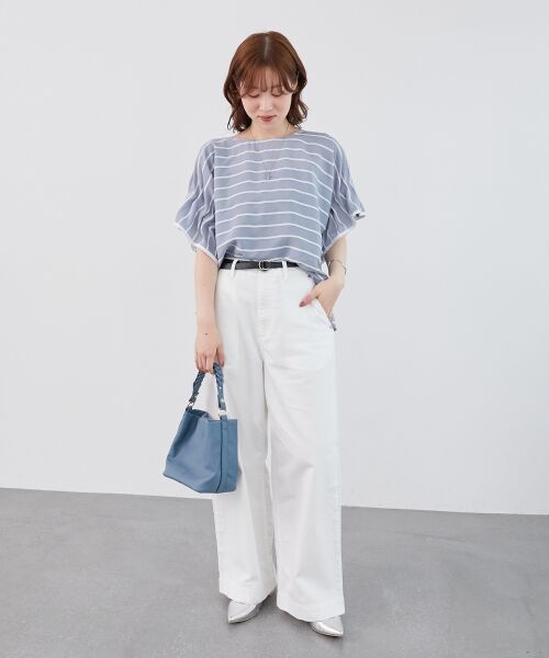 le.coeur blanc / ルクールブラン シャツ・ブラウス | 《手洗い可能》ドビーボーダーギャザーブラウス | 詳細29