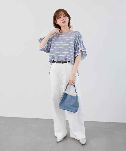 le.coeur blanc / ルクールブラン シャツ・ブラウス | 《手洗い可能》ドビーボーダーギャザーブラウス | 詳細30