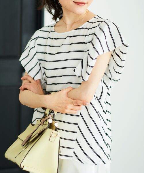 le.coeur blanc / ルクールブラン シャツ・ブラウス | 《着映えアイテム！》ドビーボーダータックショルダーブラウス | 詳細10