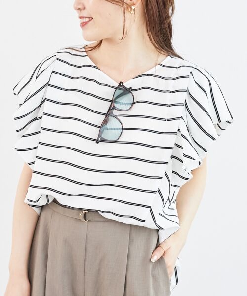 le.coeur blanc / ルクールブラン シャツ・ブラウス | 《着映えアイテム！》ドビーボーダータックショルダーブラウス | 詳細4