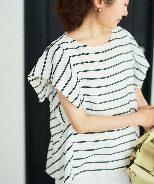 le.coeur blanc / ルクールブラン シャツ・ブラウス | 《着映えアイテム！》ドビーボーダータックショルダーブラウス | 詳細7