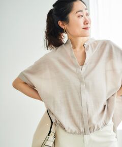 le.coeur blanc / ルクールブラン シャツ・ブラウス | 《手洗い可能》シアー麻シャンブレードロストギャザーシャツ
