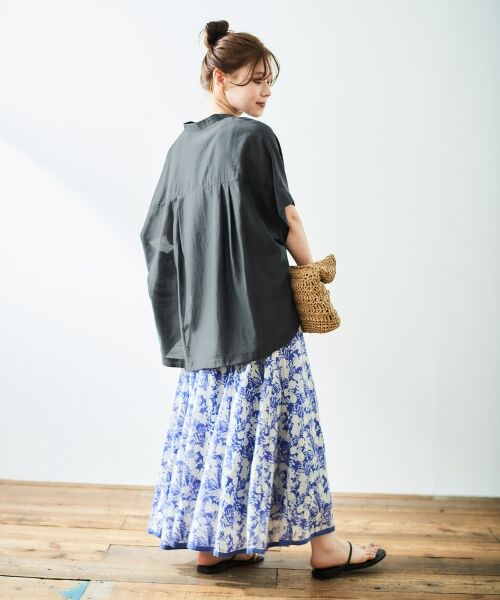 le.coeur blanc / ルクールブラン シャツ・ブラウス | 《手洗い可能》シアー麻シャンブレードロストギャザーシャツ | 詳細10