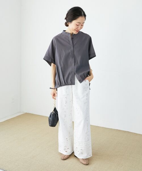 le.coeur blanc / ルクールブラン シャツ・ブラウス | 《手洗い可能》シアー麻シャンブレードロストギャザーシャツ | 詳細11