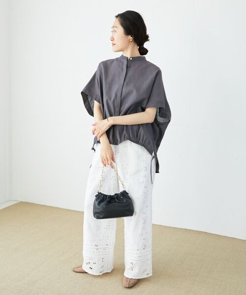 le.coeur blanc / ルクールブラン シャツ・ブラウス | 《手洗い可能》シアー麻シャンブレードロストギャザーシャツ | 詳細13