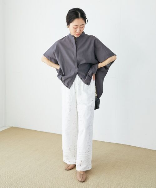 le.coeur blanc / ルクールブラン シャツ・ブラウス | 《手洗い可能》シアー麻シャンブレードロストギャザーシャツ | 詳細14