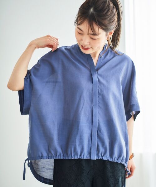 le.coeur blanc / ルクールブラン シャツ・ブラウス | 《手洗い可能》シアー麻シャンブレードロストギャザーシャツ | 詳細17