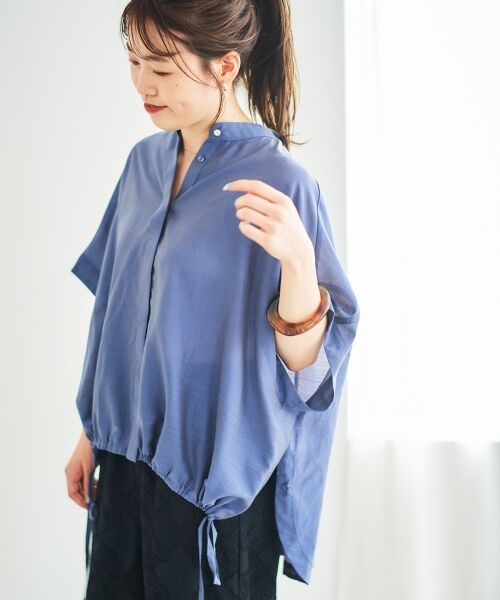 le.coeur blanc / ルクールブラン シャツ・ブラウス | 《手洗い可能》シアー麻シャンブレードロストギャザーシャツ | 詳細18