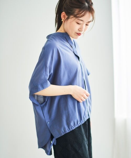 le.coeur blanc / ルクールブラン シャツ・ブラウス | 《手洗い可能》シアー麻シャンブレードロストギャザーシャツ | 詳細19