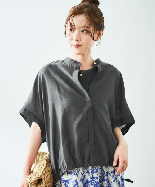 le.coeur blanc / ルクールブラン シャツ・ブラウス | 《手洗い可能》シアー麻シャンブレードロストギャザーシャツ | 詳細2