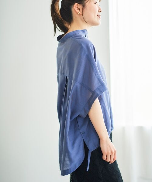 le.coeur blanc / ルクールブラン シャツ・ブラウス | 《手洗い可能》シアー麻シャンブレードロストギャザーシャツ | 詳細20