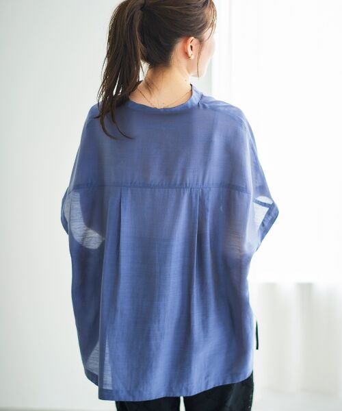 le.coeur blanc / ルクールブラン シャツ・ブラウス | 《手洗い可能》シアー麻シャンブレードロストギャザーシャツ | 詳細26