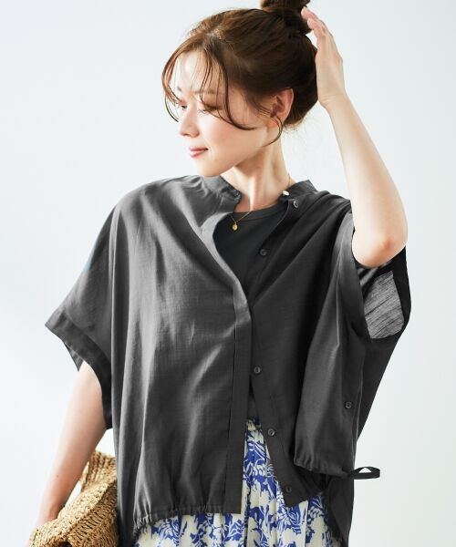 le.coeur blanc / ルクールブラン シャツ・ブラウス | 《手洗い可能》シアー麻シャンブレードロストギャザーシャツ | 詳細3