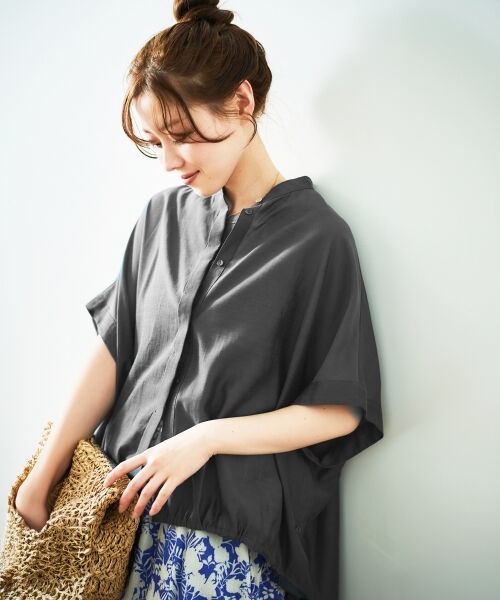 le.coeur blanc / ルクールブラン シャツ・ブラウス | 《手洗い可能》シアー麻シャンブレードロストギャザーシャツ | 詳細5