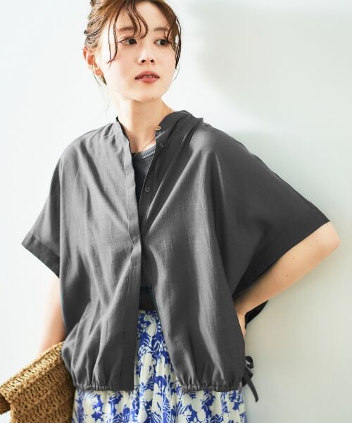 le.coeur blanc / ルクールブラン シャツ・ブラウス | 《手洗い可能》シアー麻シャンブレードロストギャザーシャツ | 詳細6