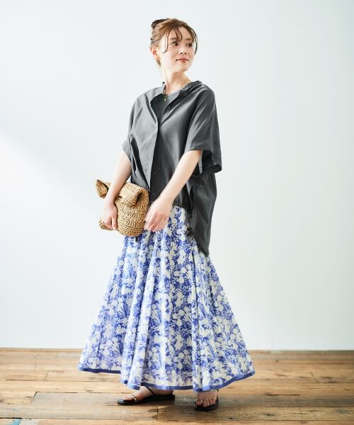 le.coeur blanc / ルクールブラン シャツ・ブラウス | 《手洗い可能》シアー麻シャンブレードロストギャザーシャツ | 詳細7