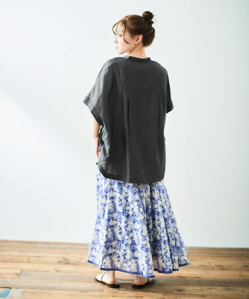 le.coeur blanc / ルクールブラン シャツ・ブラウス | 《手洗い可能》シアー麻シャンブレードロストギャザーシャツ | 詳細9