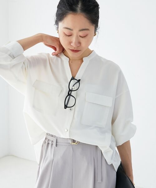 le.coeur blanc / ルクールブラン シャツ・ブラウス | フィブリルサテンダブルポケットシャツ | 詳細16
