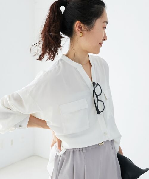 le.coeur blanc / ルクールブラン シャツ・ブラウス | フィブリルサテンダブルポケットシャツ | 詳細17