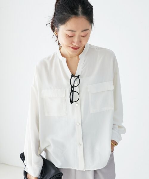 le.coeur blanc / ルクールブラン シャツ・ブラウス | フィブリルサテンダブルポケットシャツ | 詳細22