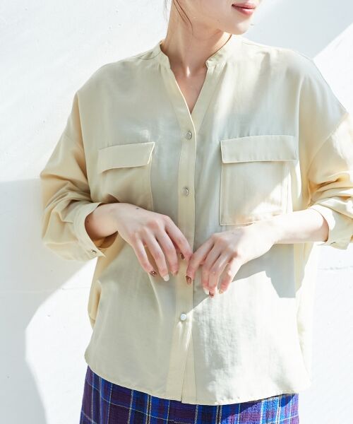 le.coeur blanc / ルクールブラン シャツ・ブラウス | フィブリルサテンダブルポケットシャツ | 詳細3