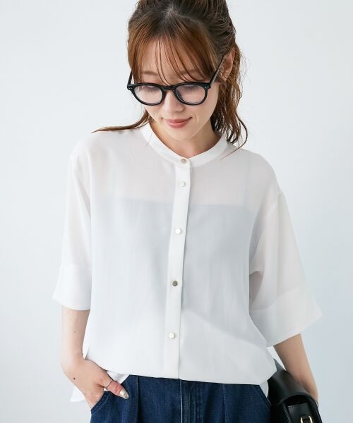 le.coeur blanc / ルクールブラン シャツ・ブラウス | ★NO.1ヒット大人気ブラウス★2WAYジョーゼットブラウス | 詳細3